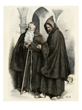 capucin-monks-in-a-medieval-cloister